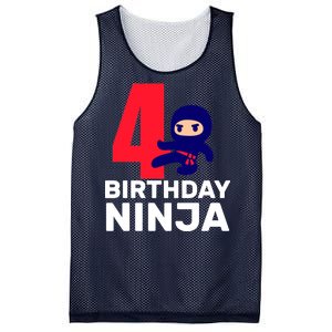 4th Birthday Ninja  Mesh Reversible Basketball Jersey Tank