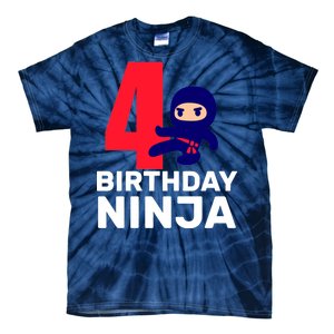 4th Birthday Ninja  Tie-Dye T-Shirt