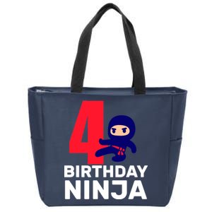 4th Birthday Ninja  Zip Tote Bag