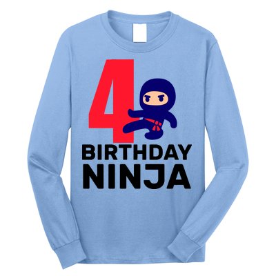 4th Birthday Ninja  Long Sleeve Shirt