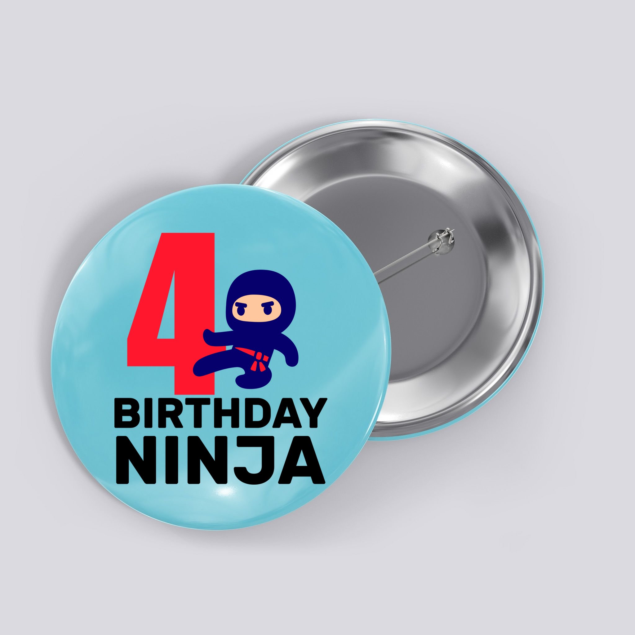 4th Birthday Ninja  Button