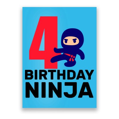 4th Birthday Ninja  Poster