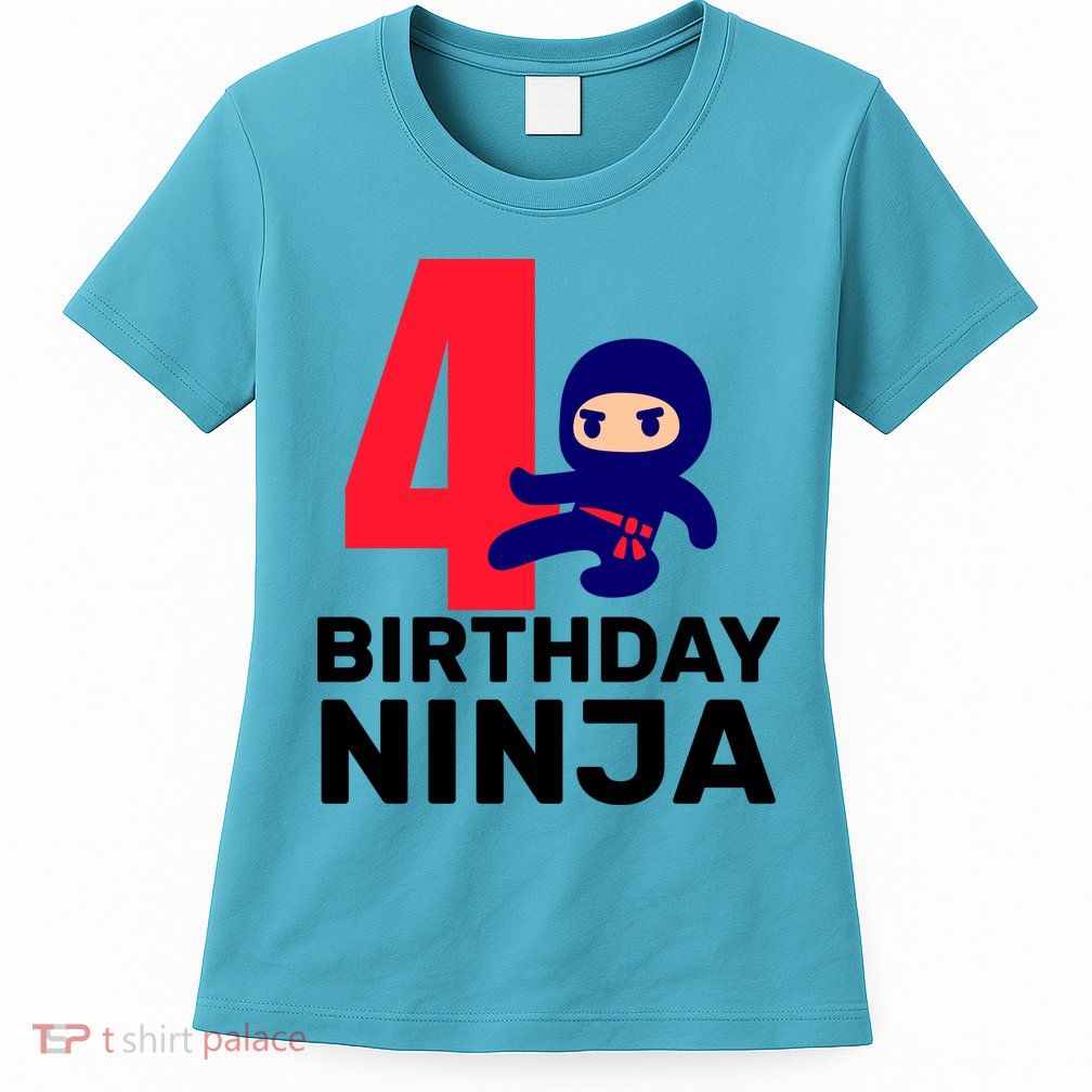 4th Birthday Ninja  Womens T-Shirt