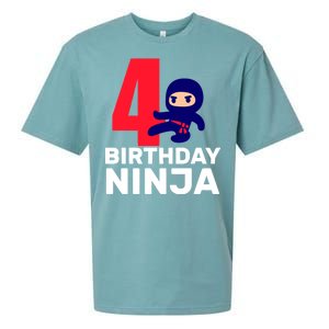 4th Birthday Ninja  Sueded Cloud Jersey T-Shirt