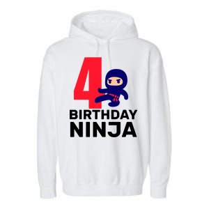 4th Birthday Ninja  Garment-Dyed Fleece Hoodie