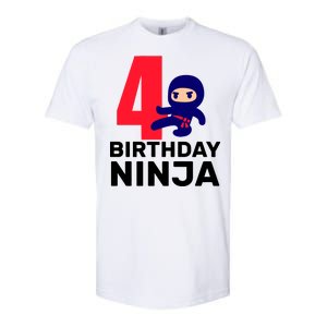 4th Birthday Ninja  Softstyle CVC T-Shirt