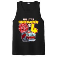 4th Birthday This Little Firefighter Is Four PosiCharge Competitor Tank