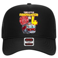 4th Birthday This Little Firefighter Is Four Hat