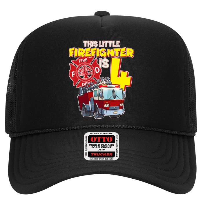 4th Birthday This Little Firefighter Is Four Hat