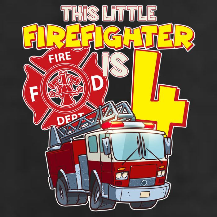 4th Birthday This Little Firefighter Is Four Hat