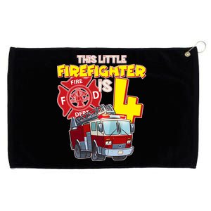 4th Birthday This Little Firefighter Is Four Grommeted Golf Towel