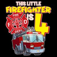 4th Birthday This Little Firefighter Is Four Crop Top