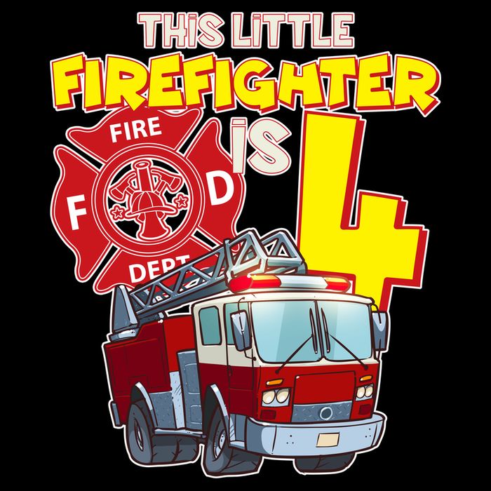 4th Birthday This Little Firefighter Is Four Crop Top