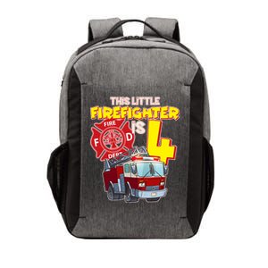 4th Birthday This Little Firefighter Is Four Vector Backpack