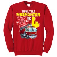 4th Birthday This Little Firefighter Is Four Sweatshirt