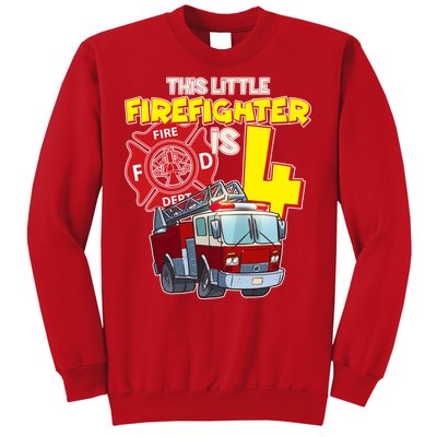 4th Birthday This Little Firefighter Is Four Sweatshirt