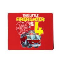 4th Birthday This Little Firefighter Is Four Mousepad