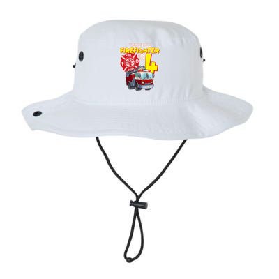 4th Birthday This Little Firefighter Is Four Legacy Cool Fit Booney Bucket Hat