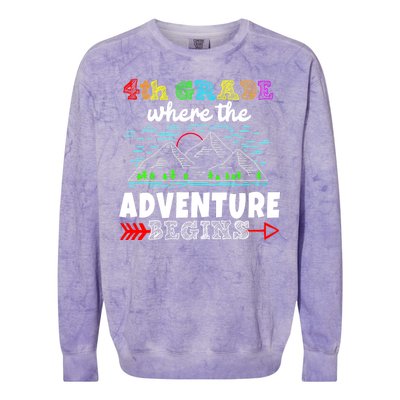 4th Grade Is Where The Adventure Begins  Colorblast Crewneck Sweatshirt