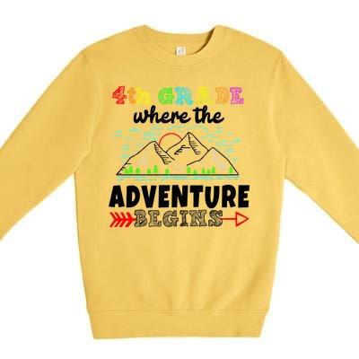 4th Grade Is Where The Adventure Begins  Premium Crewneck Sweatshirt