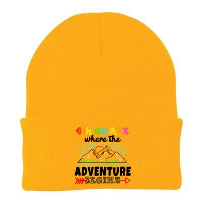 4th Grade Is Where The Adventure Begins  Knit Cap Winter Beanie