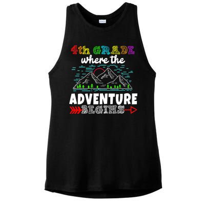 4th Grade Is Where The Adventure Begins  Ladies PosiCharge Tri-Blend Wicking Tank