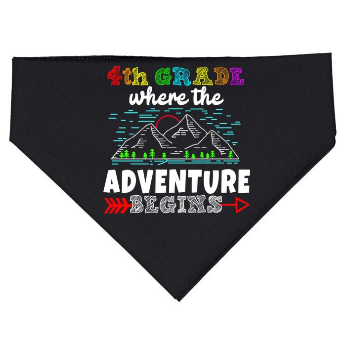 4th Grade Is Where The Adventure Begins  USA-Made Doggie Bandana