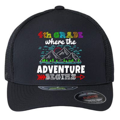 4th Grade Is Where The Adventure Begins  Flexfit Unipanel Trucker Cap