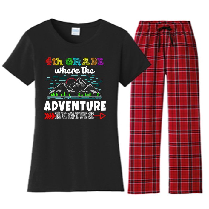 4th Grade Is Where The Adventure Begins  Women's Flannel Pajama Set