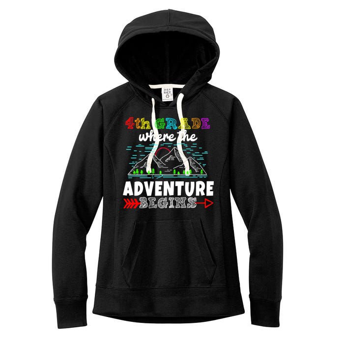 4th Grade Is Where The Adventure Begins  Women's Fleece Hoodie