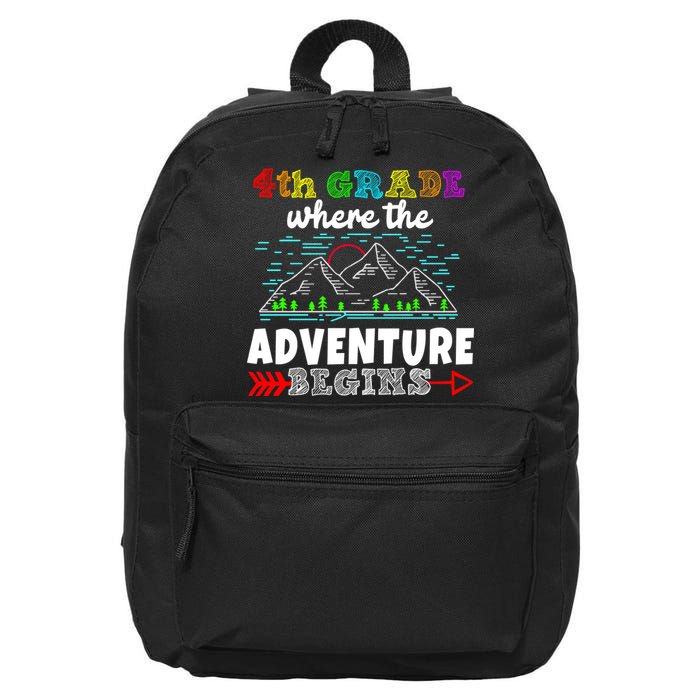 4th Grade Is Where The Adventure Begins  16 in Basic Backpack
