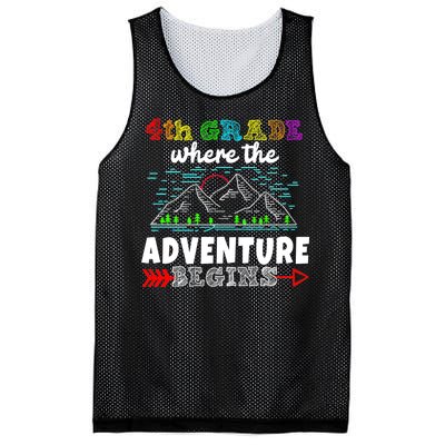 4th Grade Is Where The Adventure Begins  Mesh Reversible Basketball Jersey Tank