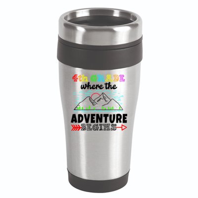 4th Grade Is Where The Adventure Begins  16oz Travel Tumbler