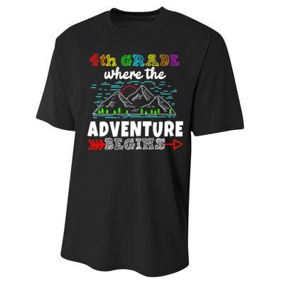 4th Grade Is Where The Adventure Begins  Performance Sprint T-Shirt