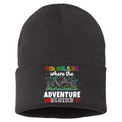 4th Grade Is Where The Adventure Begins  Sustainable Knit Beanie