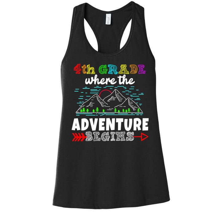 4th Grade Is Where The Adventure Begins  Women's Racerback Tank