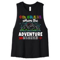 4th Grade Is Where The Adventure Begins  Women's Racerback Cropped Tank