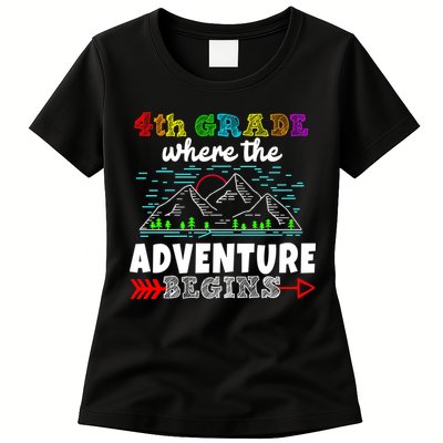 4th Grade Is Where The Adventure Begins  Womens T-Shirt