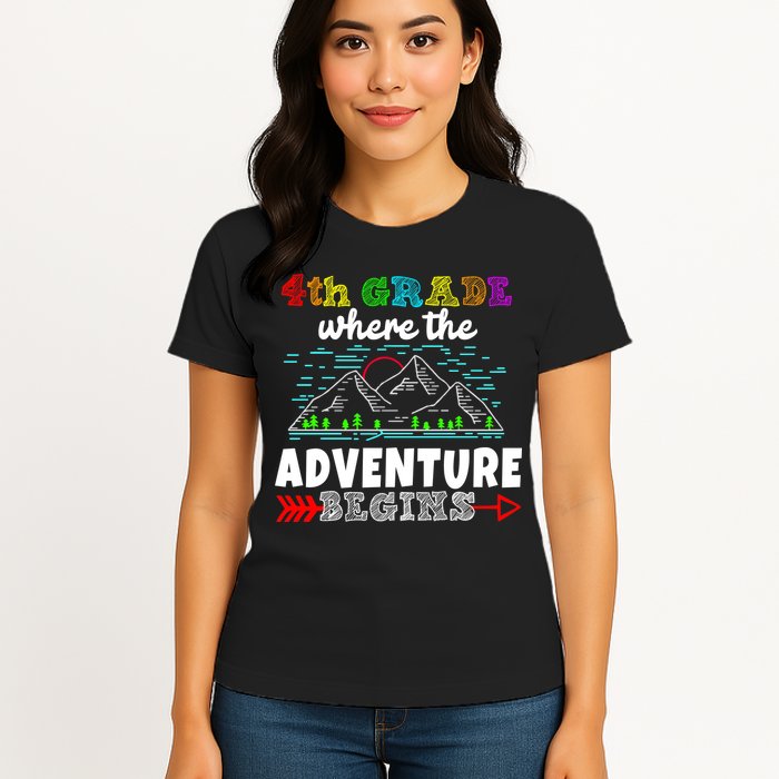 4th Grade Is Where The Adventure Begins  Womens T-Shirt