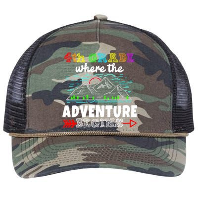 4th Grade Is Where The Adventure Begins  Retro Rope Trucker Hat Cap