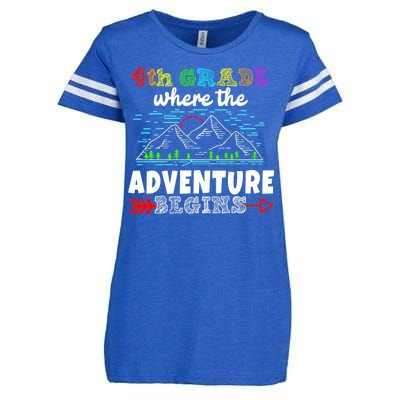 4th Grade Is Where The Adventure Begins  Enza Ladies Jersey Football T-Shirt