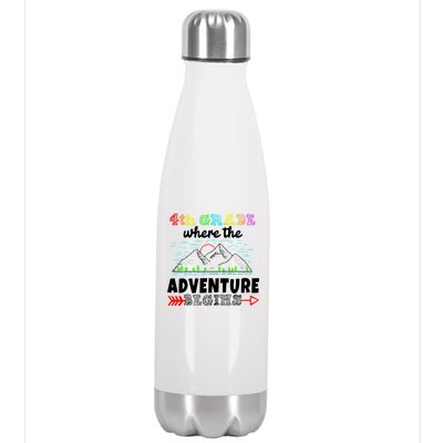 4th Grade Is Where The Adventure Begins  Stainless Steel Insulated Water Bottle