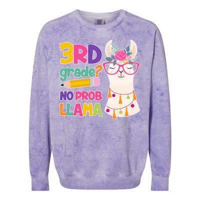 4th Grade? No Prob Llama Colorblast Crewneck Sweatshirt