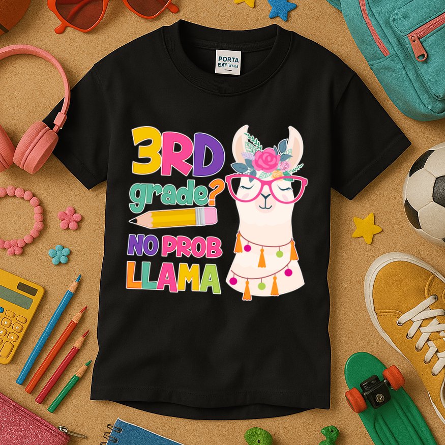 4th Grade? No Prob Llama Kids T-Shirt