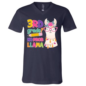 4th Grade? No Prob Llama V-Neck T-Shirt