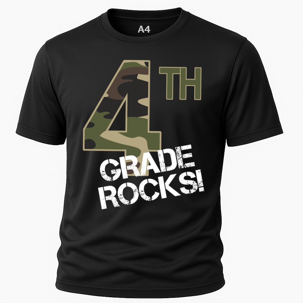 4th Grade Rocks Camo Cooling Performance Crew T-Shirt