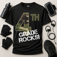 4th Grade Rocks Camo Cooling Performance Crew T-Shirt