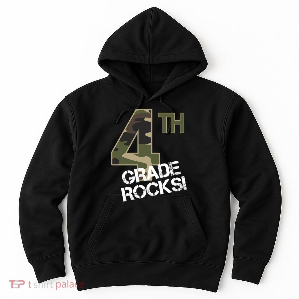 4th Grade Rocks Camo Hoodie