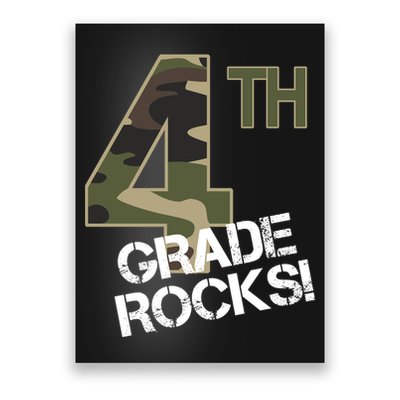 4th Grade Rocks Camo Poster
