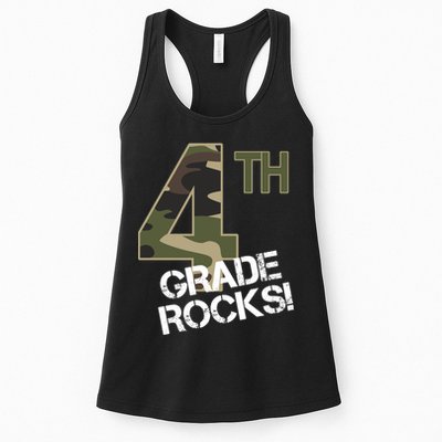 4th Grade Rocks Camo Womens Tank Top
